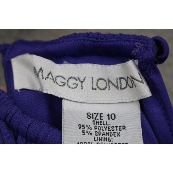 Maggy London Purple Pleated Hi-Lo Dress-Size 10-Summer - Picture 6 of 11